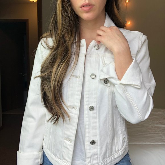 Abercrombie & Fitch Jackets & Blazers - ABERCROMBIE & FITCH White Denim Jacket NWT